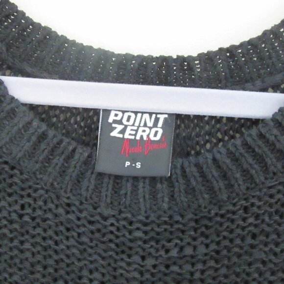 Point Zero Women Sweater - Classic Black Hollow Knitted - Long Sleeve - Comfy - Picture 6 of 7